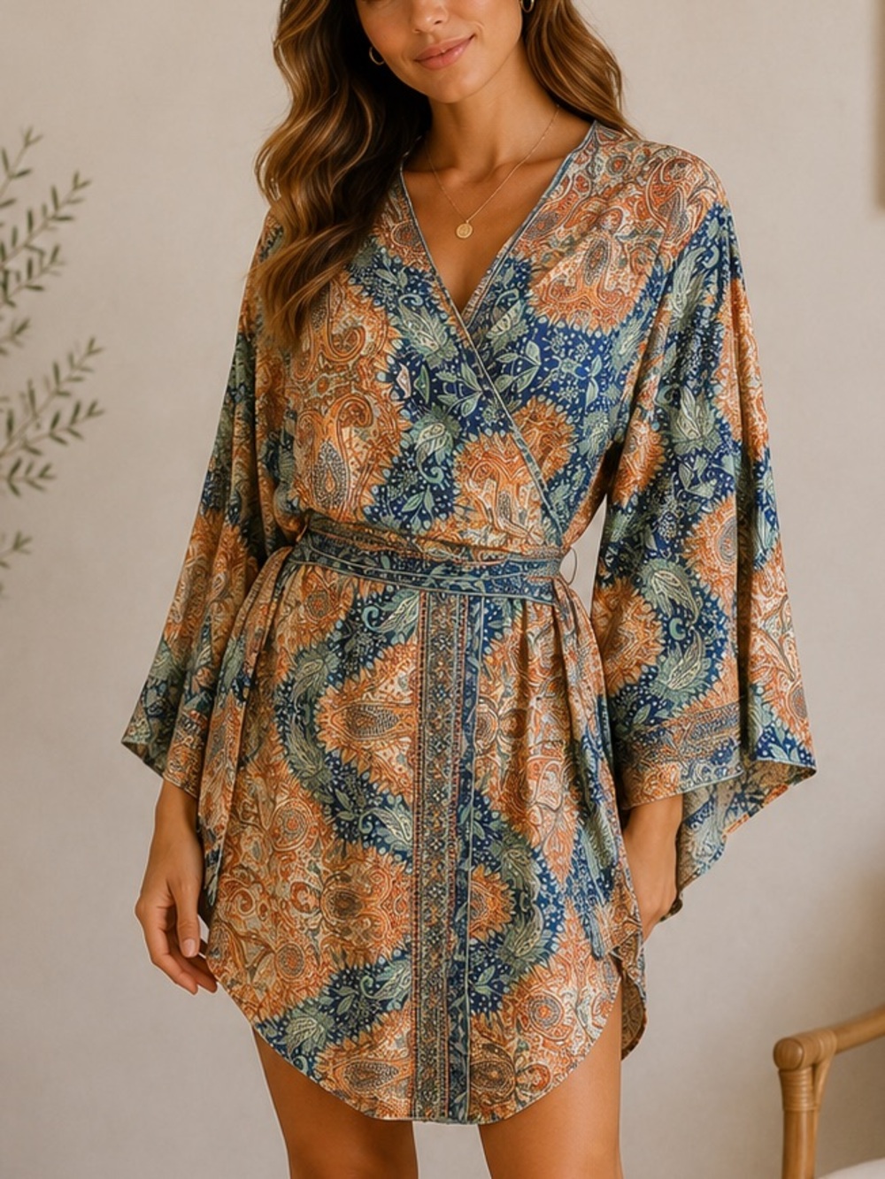Earthbound Wrap around Twice Tunic mini dress large
